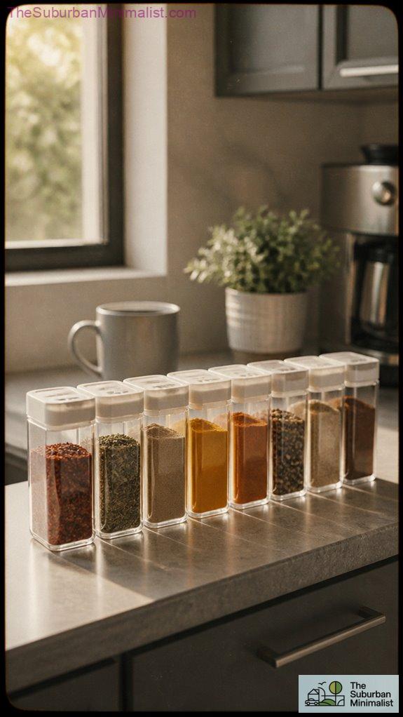 clear organized spice storage