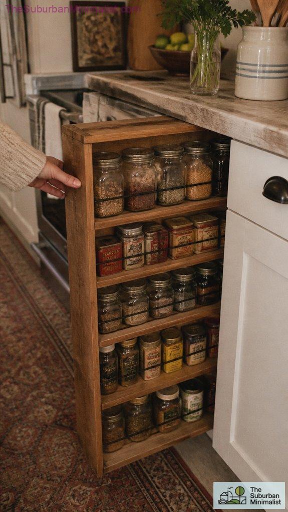 clutter free rustic pantry organization