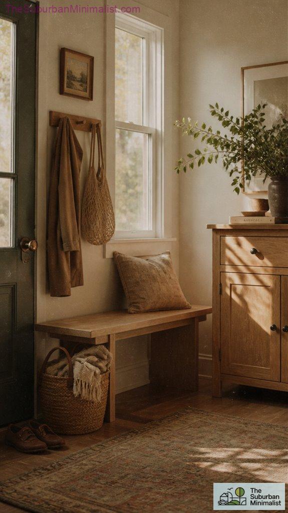 elegant natural wood entryway
