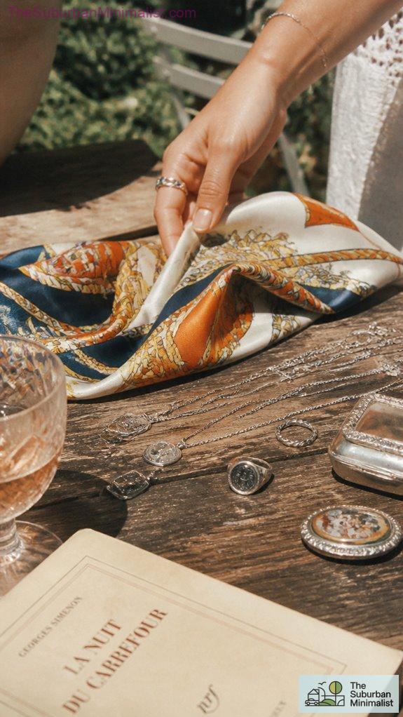 elegant silver silk accessories