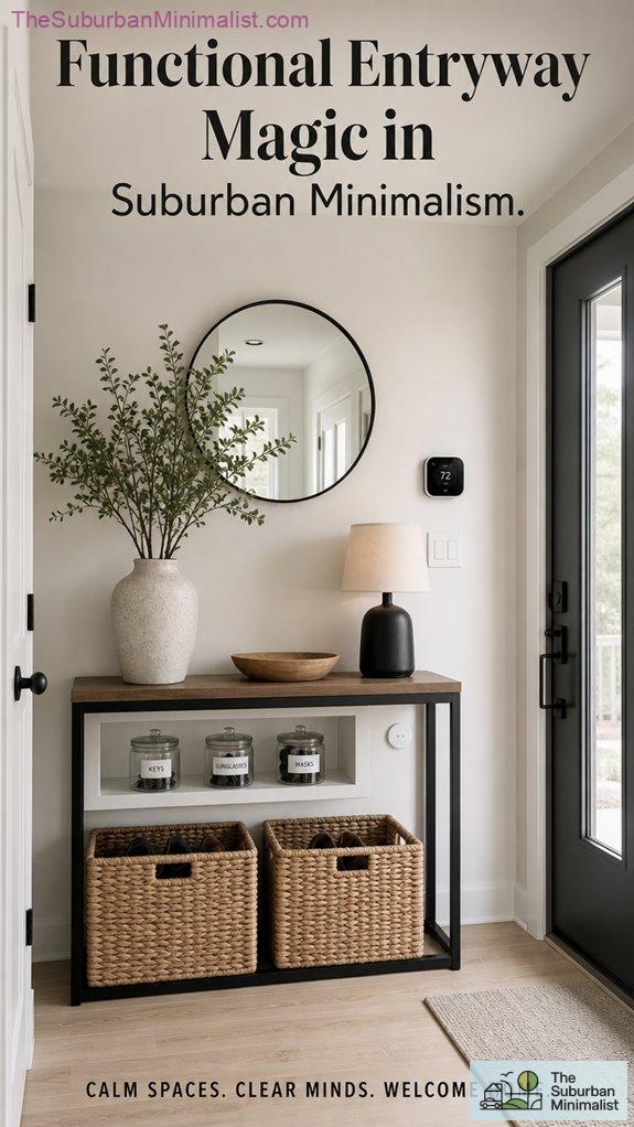 minimalist suburban entryway