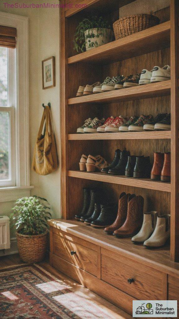 sleek organized entryway storage