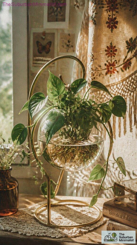 transparent modern self watering planter