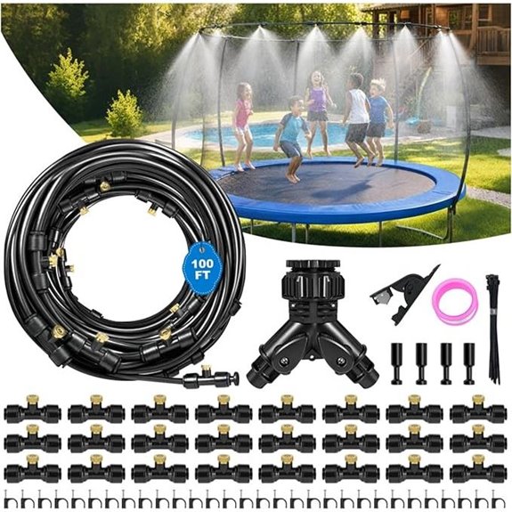 Thiswing 100 FT Dual-Line Misting System with Nozzles