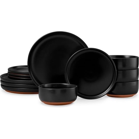 E-far 12-Piece Stoneware Dinnerware Set for 4