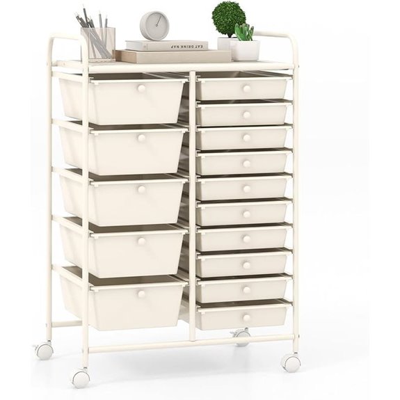 Giantex 15-Drawer Rolling Storage Cart