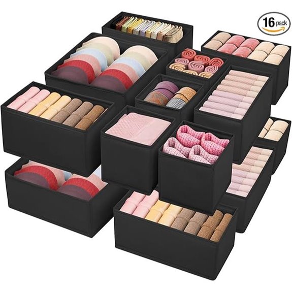 16-Pack Drawer Organizer Sets for Underwear & Accessories