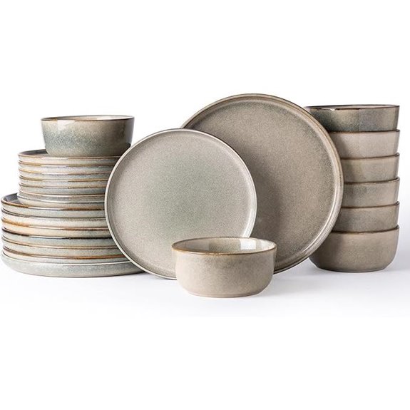AmorArc 24-Piece Stoneware Dinnerware Set for 8