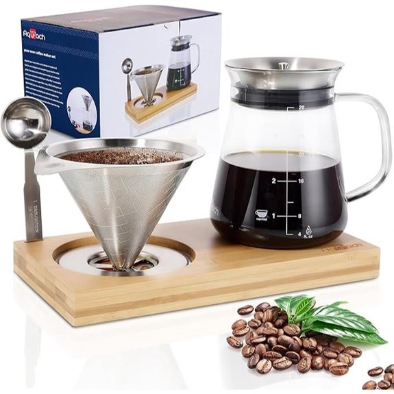 Aquach 28oz Pour Over Coffee Maker Set