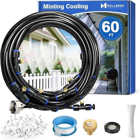 Mellbree 60FT Outdoor Misting System with Nozzles