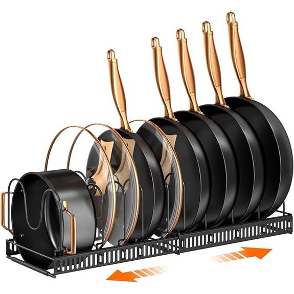 MUDEELA Expandable Pot and Pan Organizer Rack