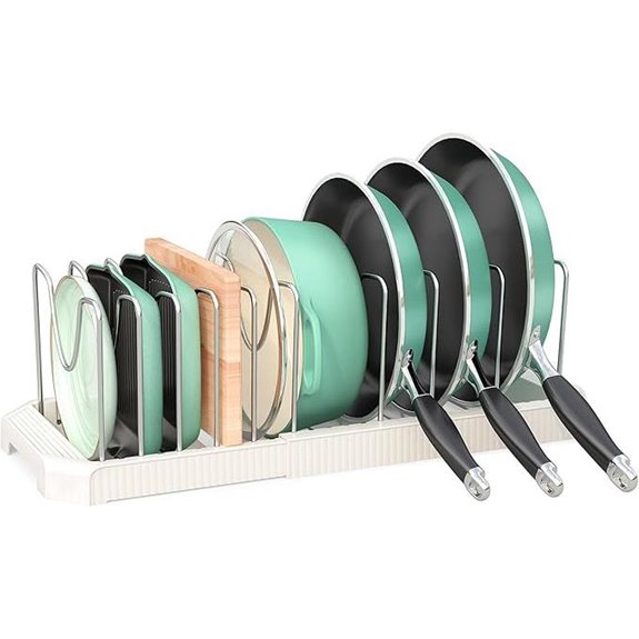 Expandable Pots and Pans Organizer with Adjustable Dividers