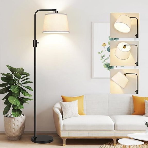Dimmable Arc Floor Lamp with LED Edison Bulb