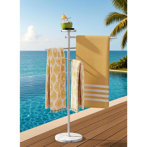 KES Marble Pool Towel Rack with Adjustable Arms