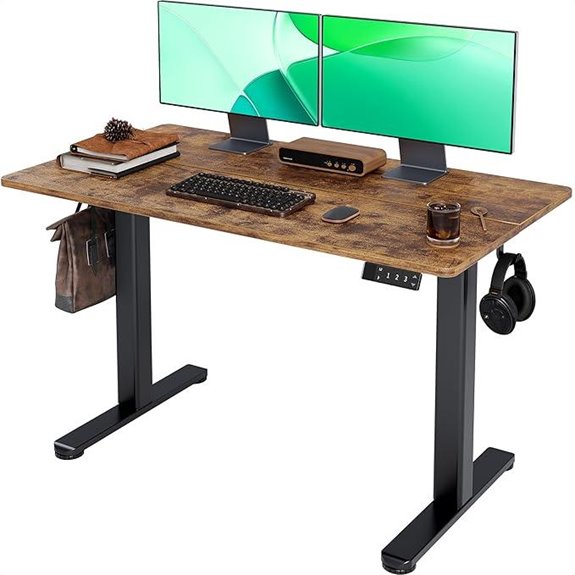 Claiks Adjustable Standing Desk 24x48 Inch Black-Rustic