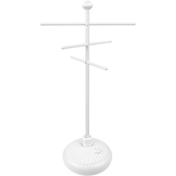 Pool Towel Rack Aluminum Adjustable Rustproof White