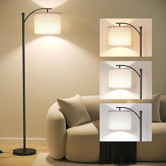 Sunmory Arc Floor Lamp with Adjustable Shades