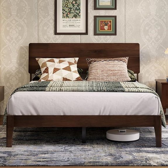 Novilla Queen Bed Frame with Adjustable Storage Headboard
