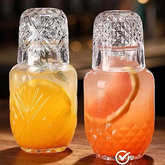 Vintage Glass Water Pitcher & Tumbler Set