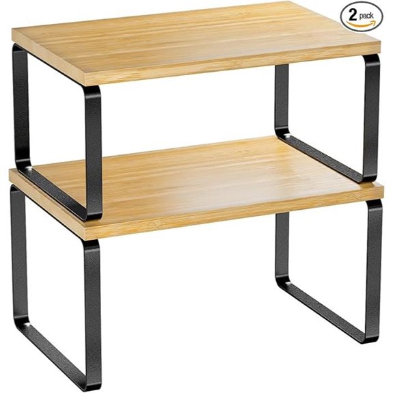 Simple Trending Bamboo Shelf Set for Kitchen Storage