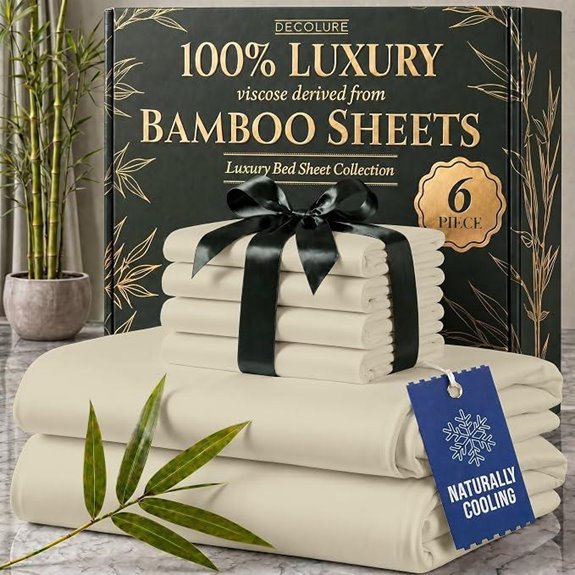 Decolure Bamboo Queen Sheets Set (6 pcs)