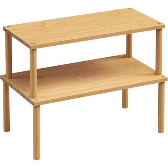 VERTORGAN Bamboo Stackable Expandable Kitchen Shelves