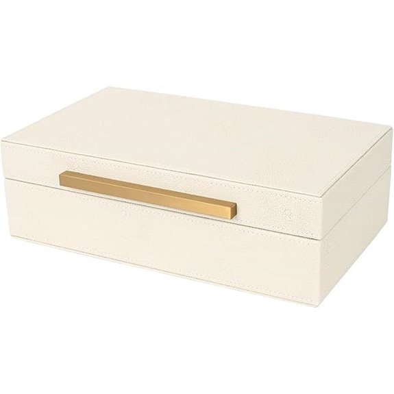 XIGEXIGE Beige Faux Leather Decorative Storage Box