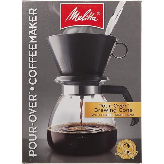 Melitta 52 oz. Pour-Over Coffee Brewer with Glass Carafe Black