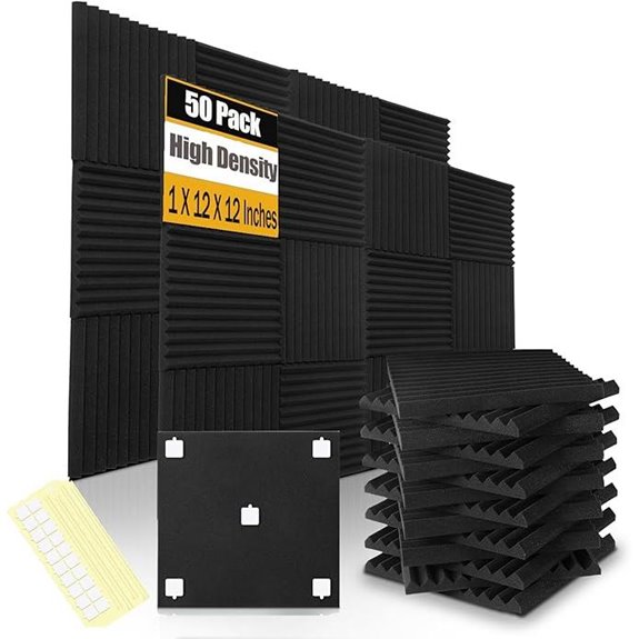 50 Pack Acoustic Foam Panels for Soundproofing