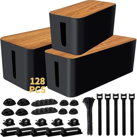 YUANYE Cable Management Box Kit (3 Pack 128PCS)
