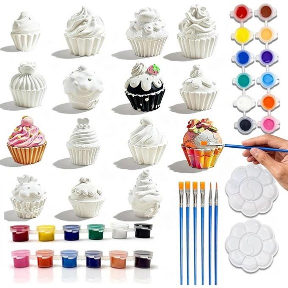 15 Pcs Plaster Cake & Dessert Figurine Kit