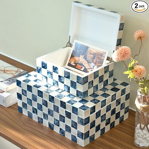 Chi An Home Capiz Shell Decorative Storage Boxes (Set of 2)