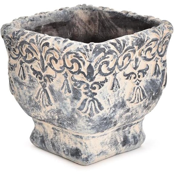 Sungmor 6.5-Inch Cement Plant Pot with Drainage
