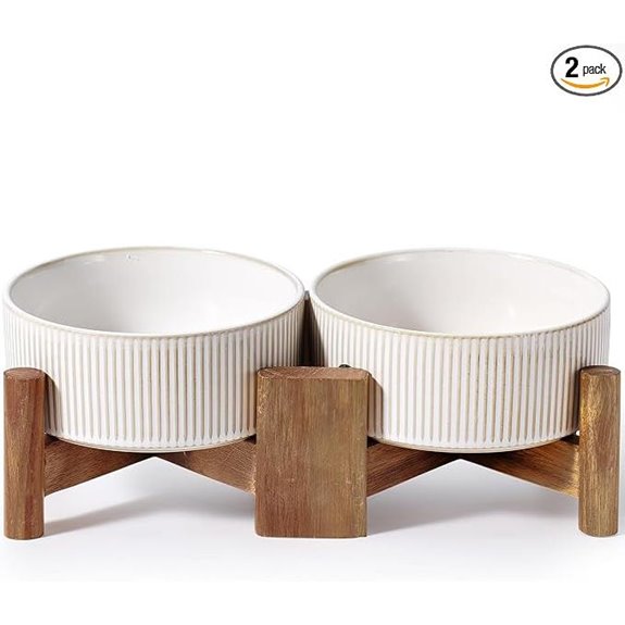 Getstar Ceramic Dog & Cat Food Bowls with Stand