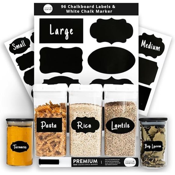 Chalkboard Storage Labels with Chalk Marker (96 pcs)