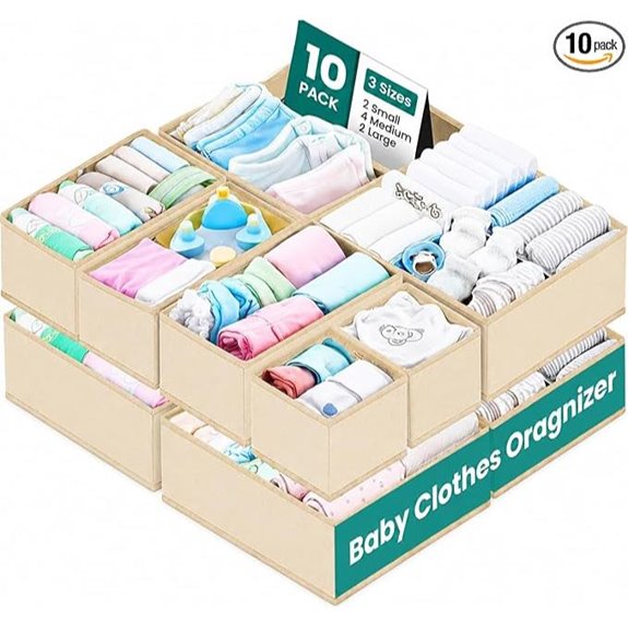RFAQK 10 Pack Drawer Organizer for Clothes Storage