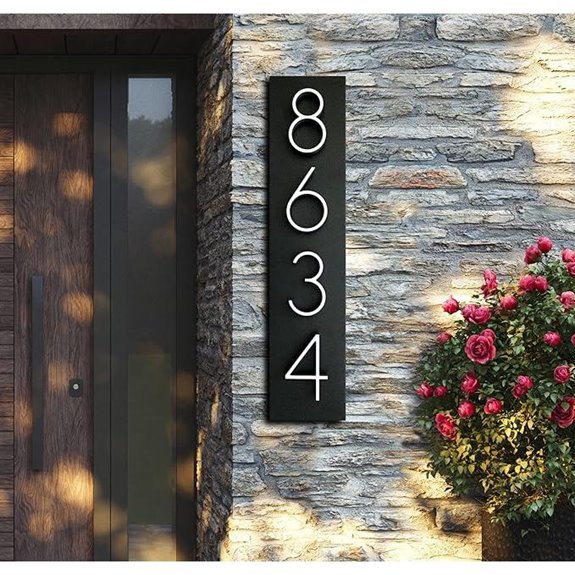 Modern Vertical and Horizontal House Number Signs