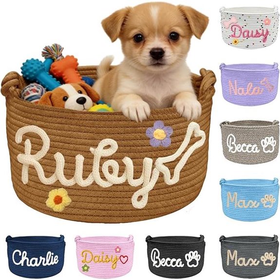 Personalized Pet Toy Storage Basket with Name