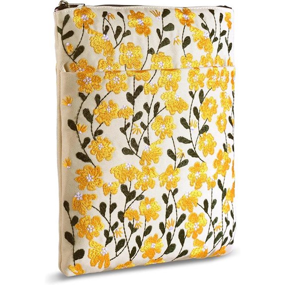 LParkin Embroidered Daisy Book Sleeve (11x8.5)