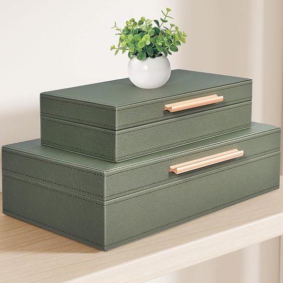 Decorative Storage Boxes with Handles 2-Pack