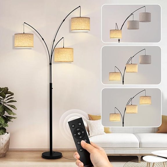 Arc Floor Lamp with Remote Dimmable 80 for Bedroom