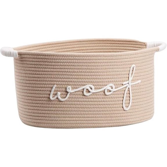Woof Woven Rope Storage Basket for Dog Toys