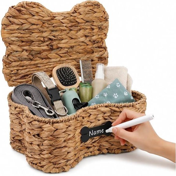 Pethiy Dog Toy Basket with Lid