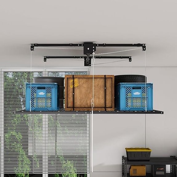 Heavy-duty Overhead Garage Storage Rack for High Ceilings