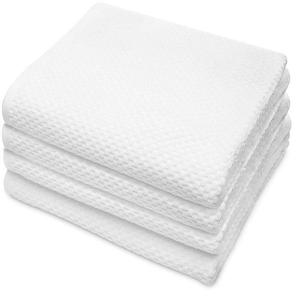 Luxury White Waffle Weave Bath Towel Set