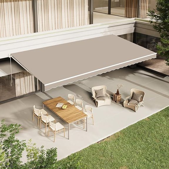 AECOJOY 13'x10' Retractable Patio Sun Shade Canopy