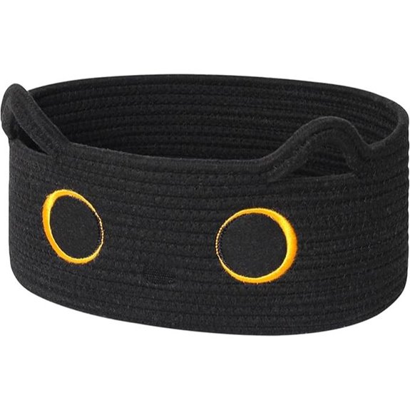 Cute Cat Toy Basket with Embroidered Face