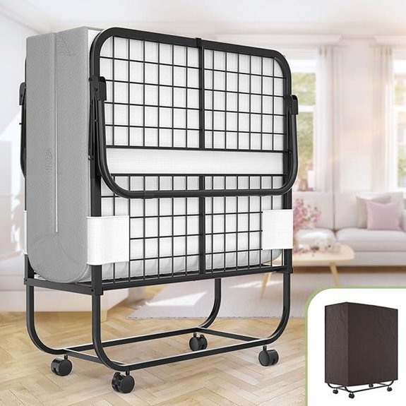 Unikito Folding Guest Bed with Mattress and Wheels