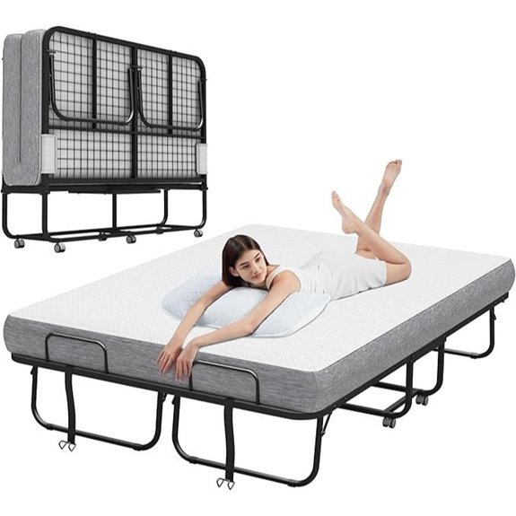 Espsilto 75x54 Folding Bed with Mattress for Adults