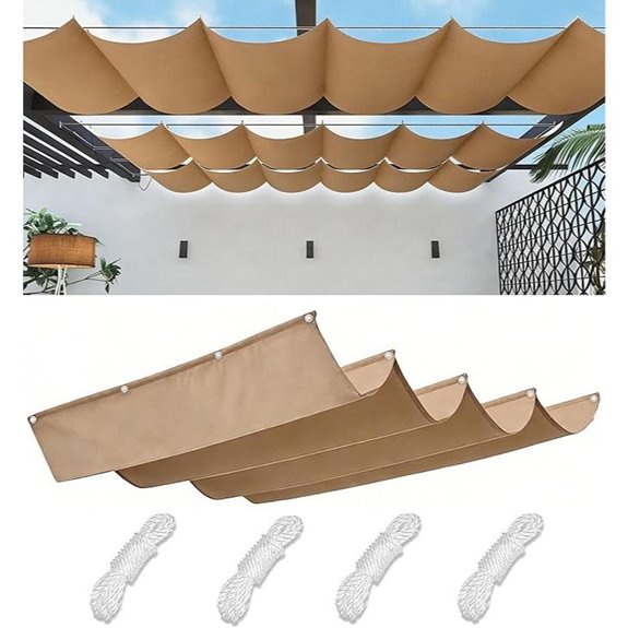 Retractable 4x10' Waterproof Sun Shade Sail for Outdoors